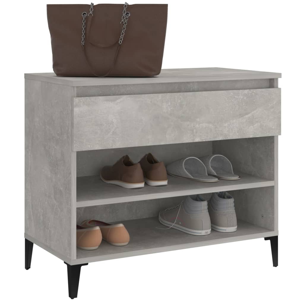 Armoire à chaussures Gris béton 70x36x60 cm Bois d'ingénierie - XIOS
