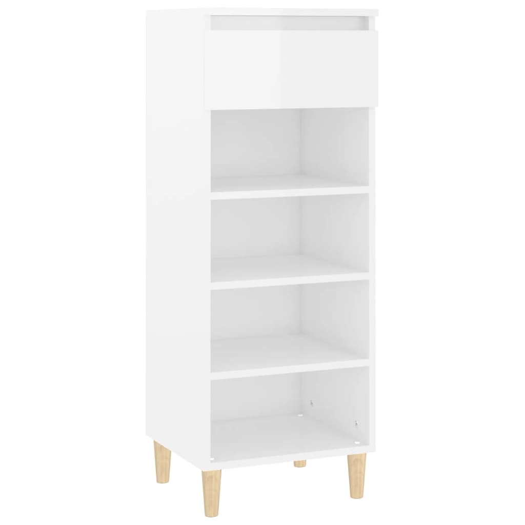 Armoire à chaussures Blanc brillant 40x36x105cm Bois ingénierie - XIOS