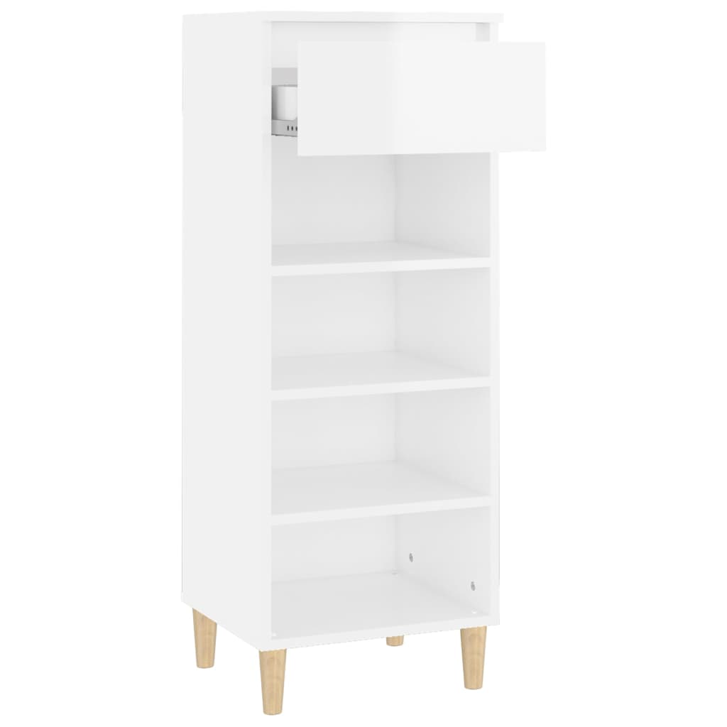 Armoire à chaussures Blanc brillant 40x36x105cm Bois ingénierie - XIOS