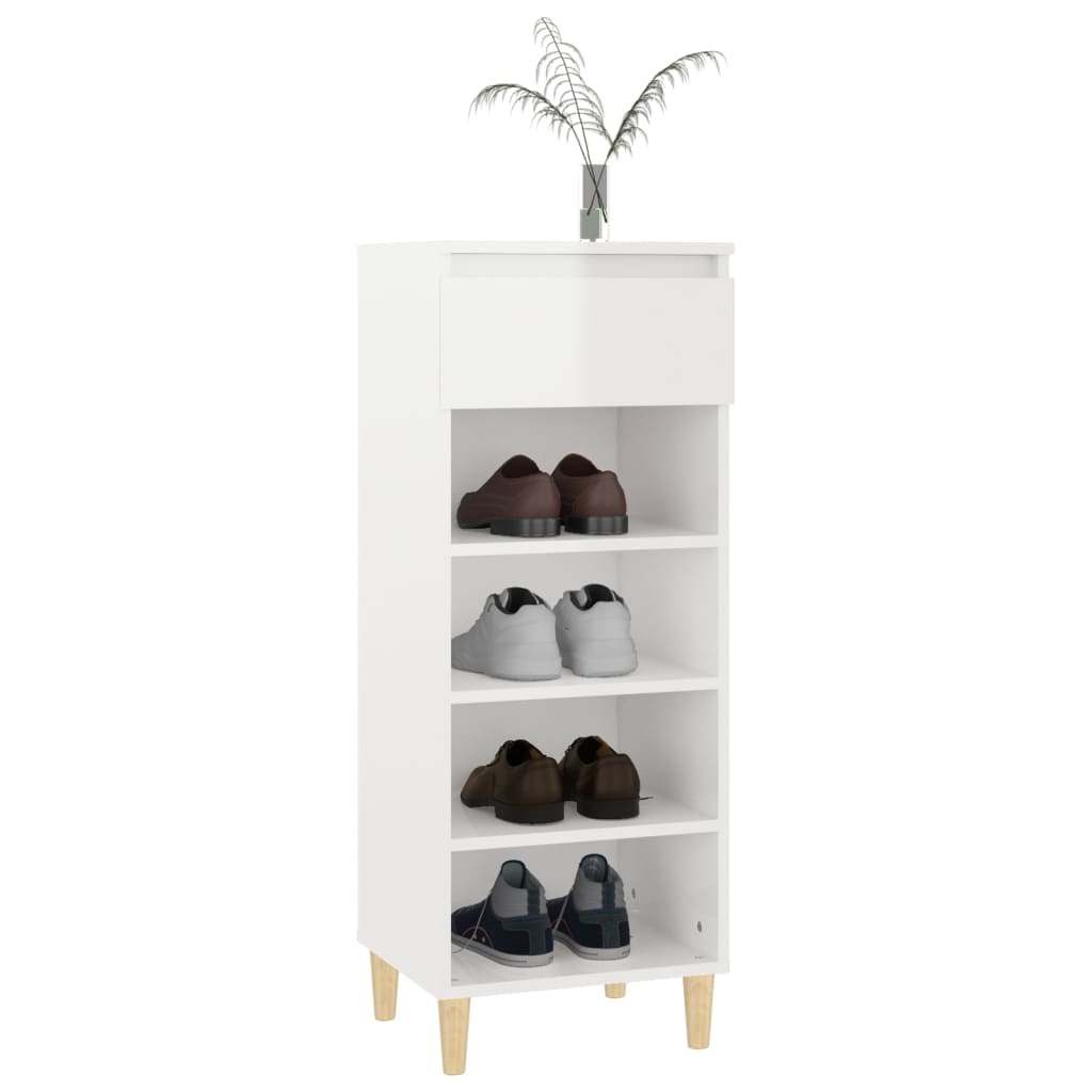 Armoire à chaussures Blanc brillant 40x36x105cm Bois ingénierie - XIOS