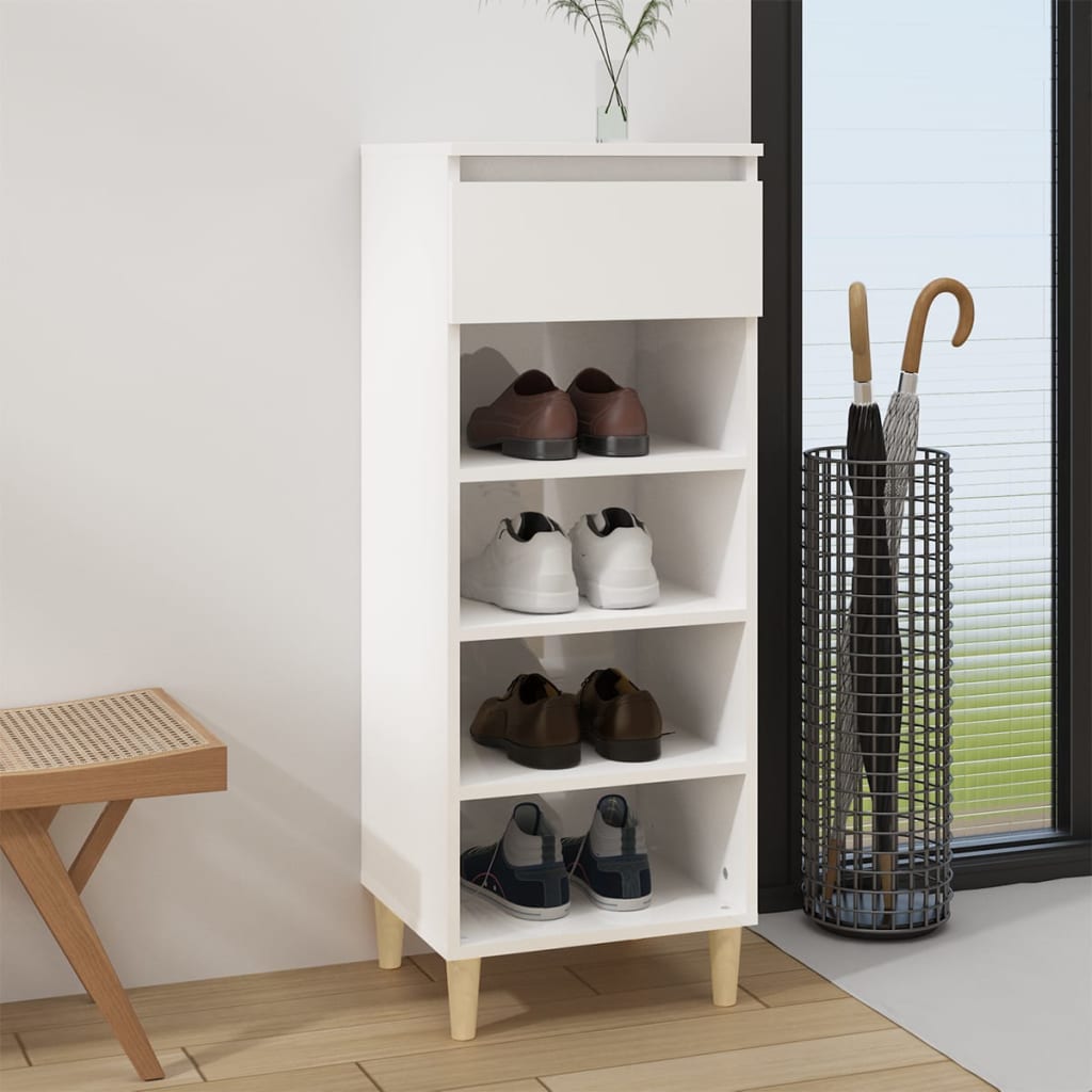 Armoire à chaussures Blanc brillant 40x36x105cm Bois ingénierie - XIOS