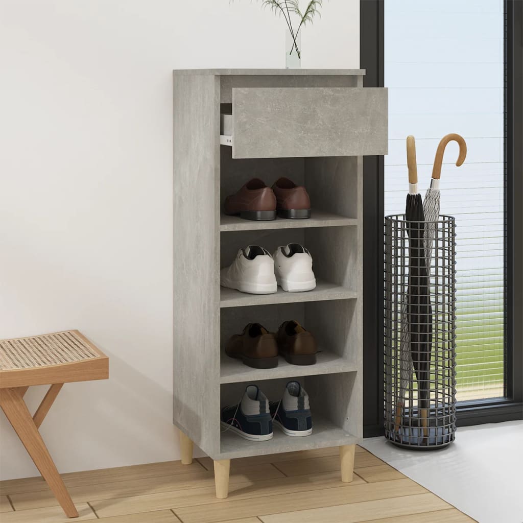 Armoire à chaussures Gris béton 40x36x105 cm Bois d'ingénierie - XIOS