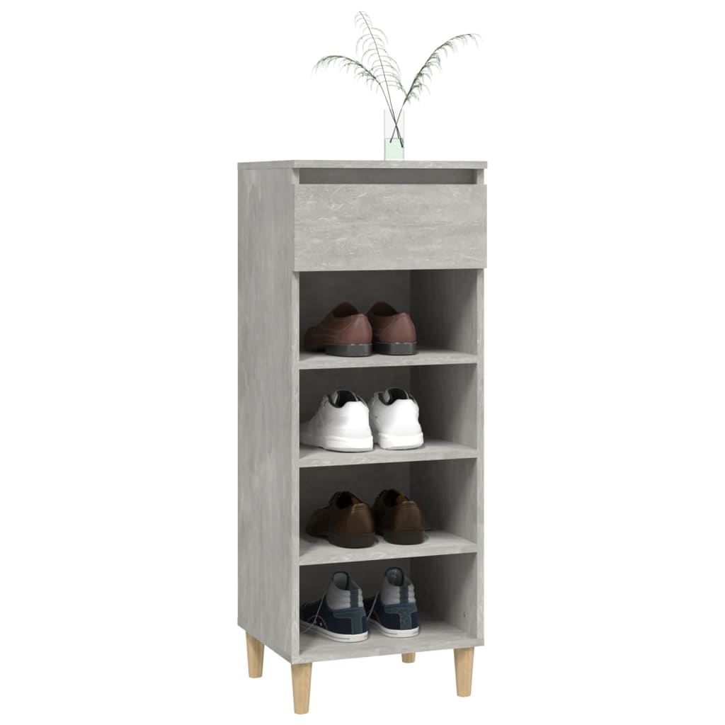 Armoire à chaussures Gris béton 40x36x105 cm Bois d'ingénierie - XIOS