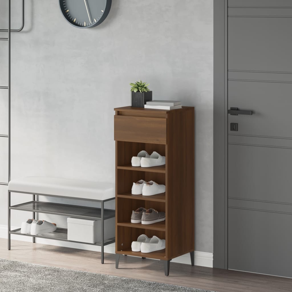 Étagère à chaussures Chêne marron 40x36x105 cm Bois ingénierie - XIOS