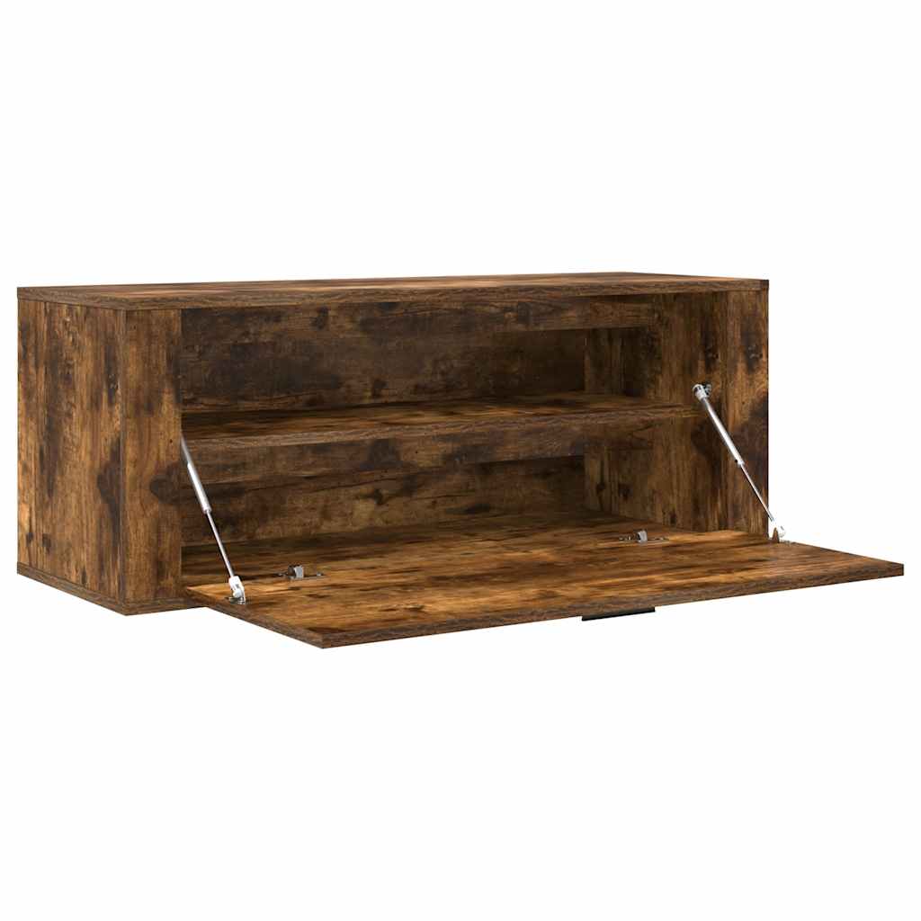 Armoire à chaussures murale Chêne fumé 100x35x38 cm - XIOS