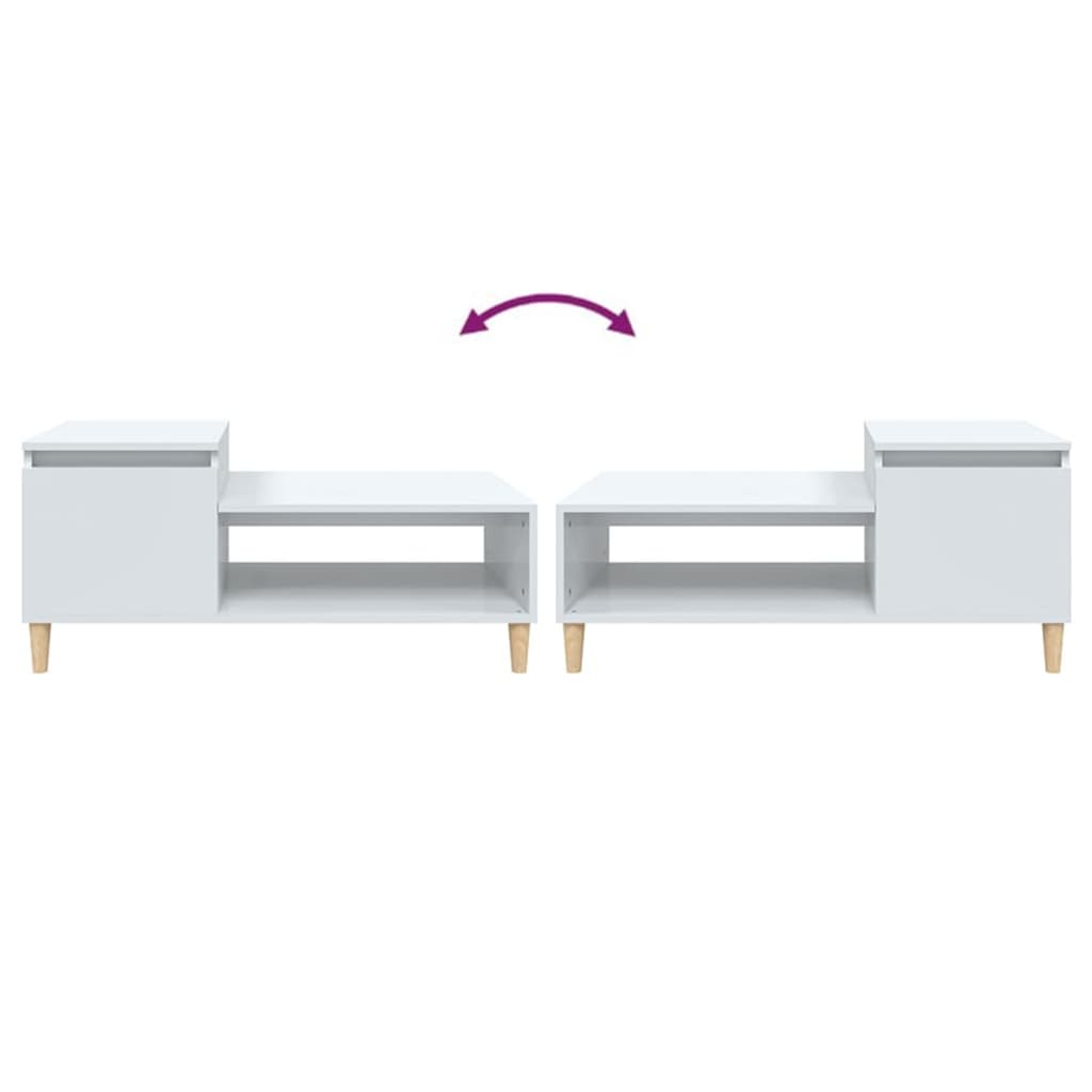 Table basse Blanc brillant 100x50x45 cm Bois d'ingénierie - XIOS