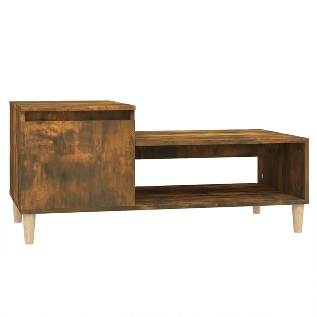 Table basse Chêne fumé 100x50x45 cm Bois d'ingénierie - XIOS