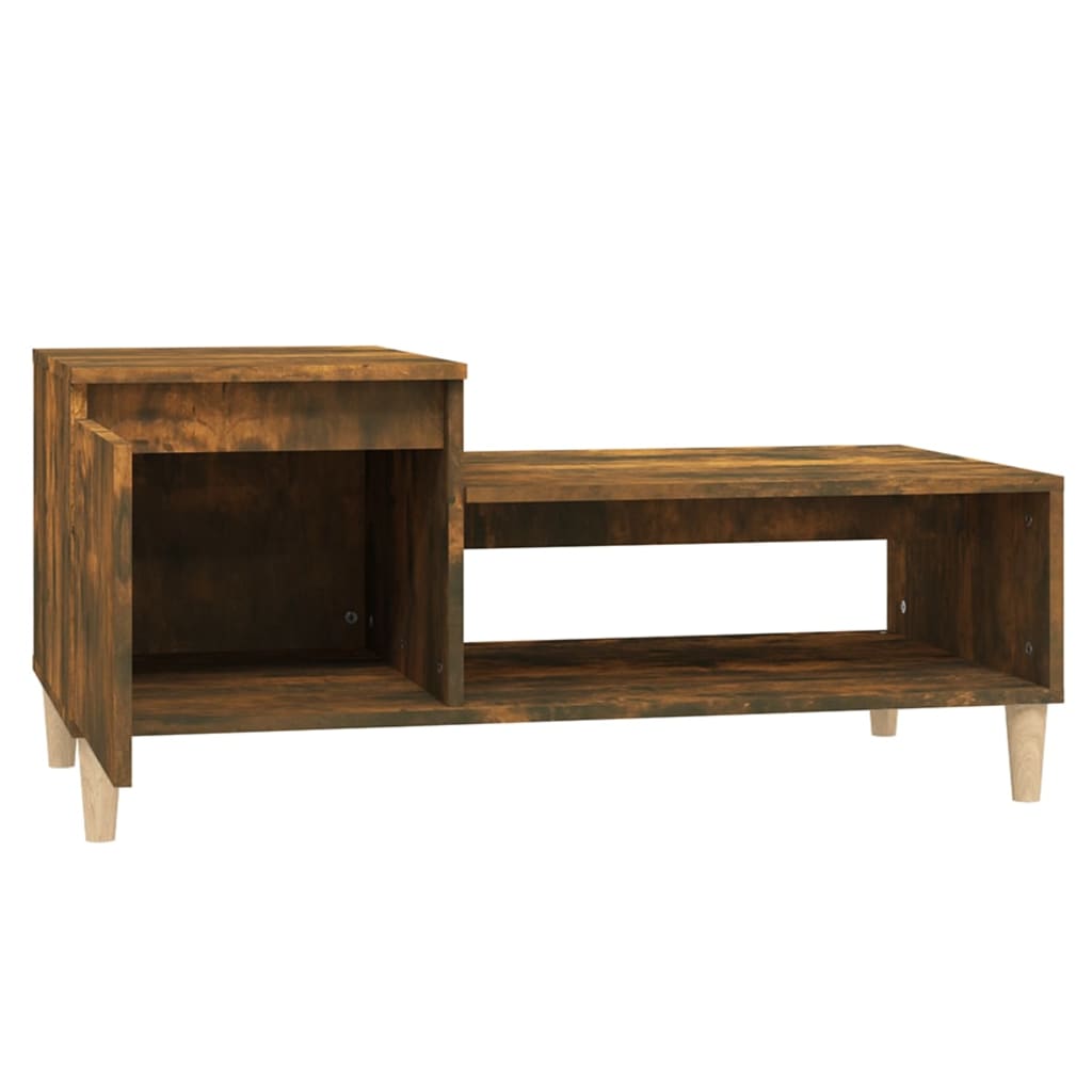 Table basse Chêne fumé 100x50x45 cm Bois d'ingénierie - XIOS