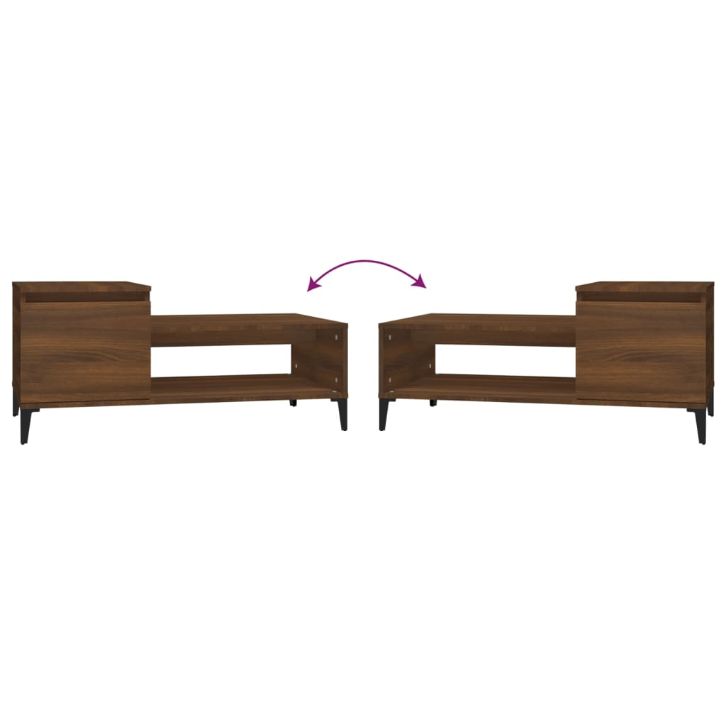 Table basse Chêne marron 100x50x45 cm Bois d'ingénierie - XIOS