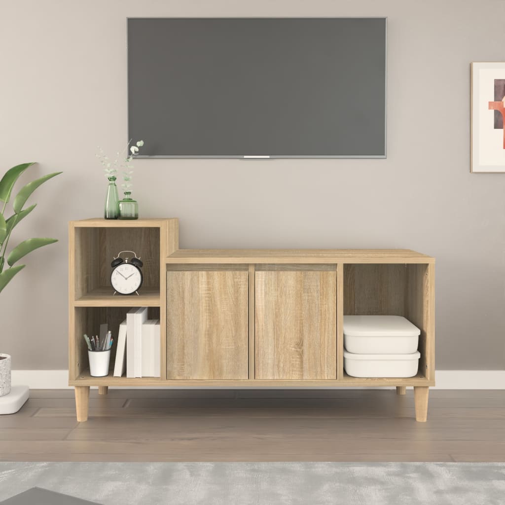 Meuble TV Chêne sonoma 100x35x55 cm Bois d'ingénierie - XIOS