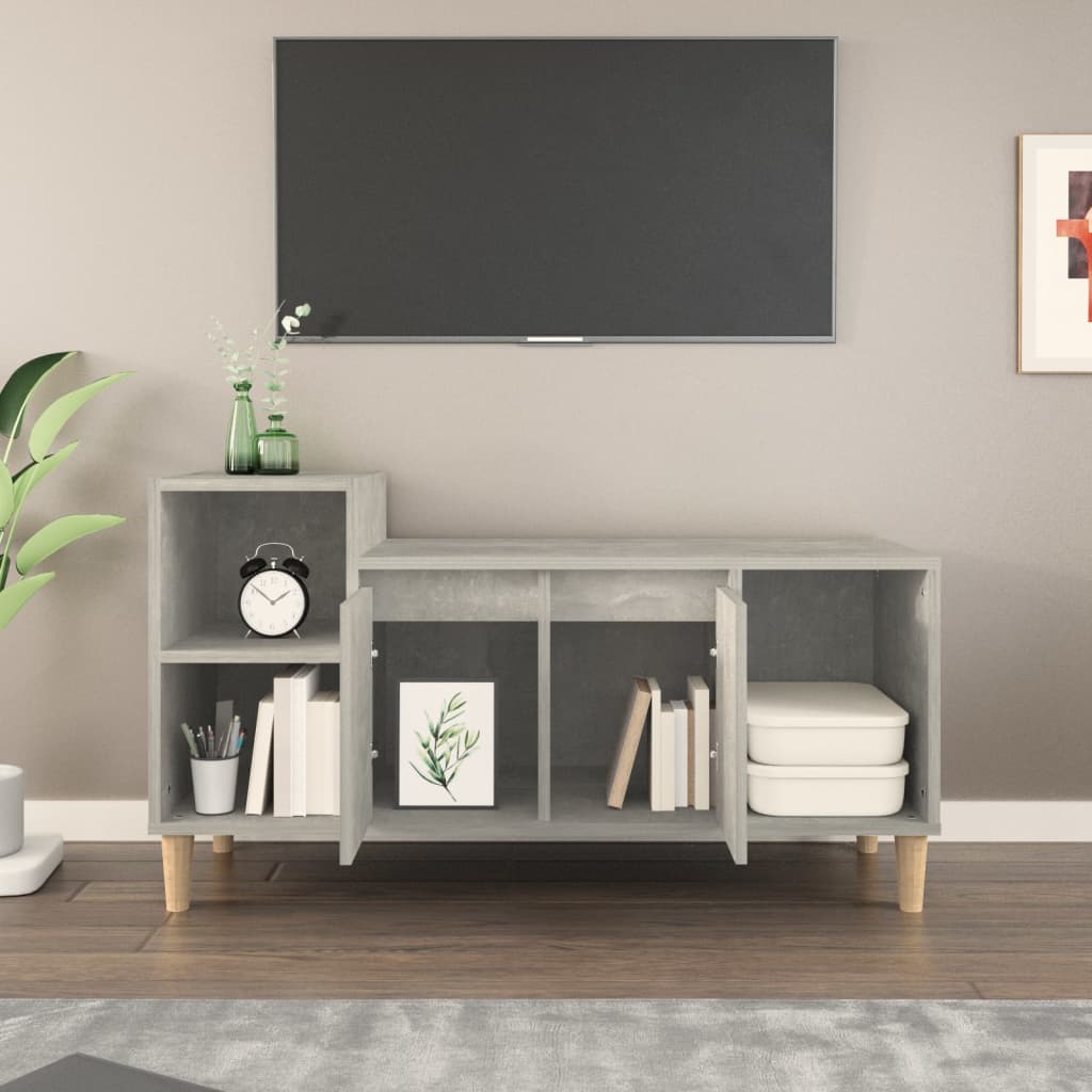Meuble TV Gris béton 100x35x55 cm Bois d'ingénierie - XIOS