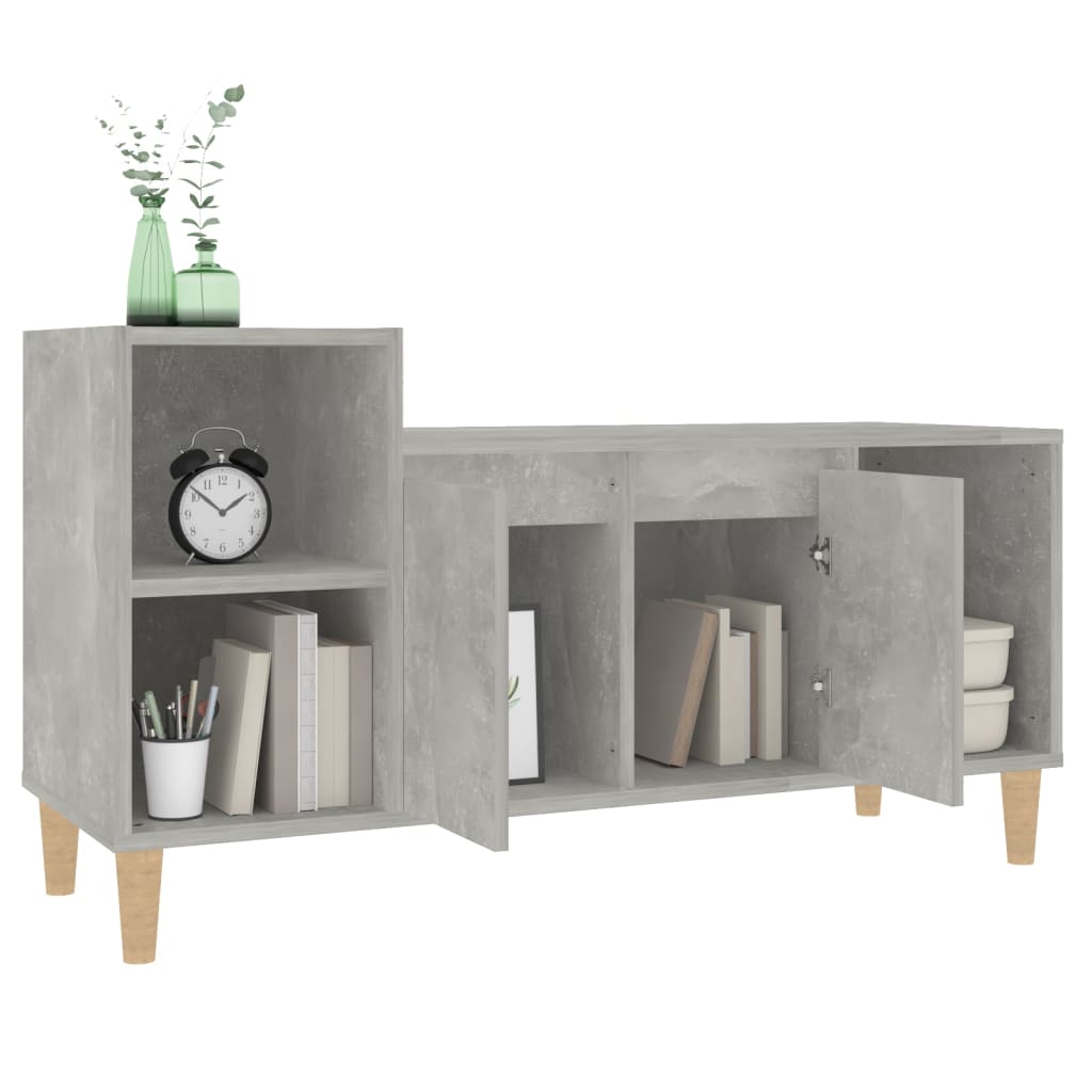 Meuble TV Gris béton 100x35x55 cm Bois d'ingénierie - XIOS