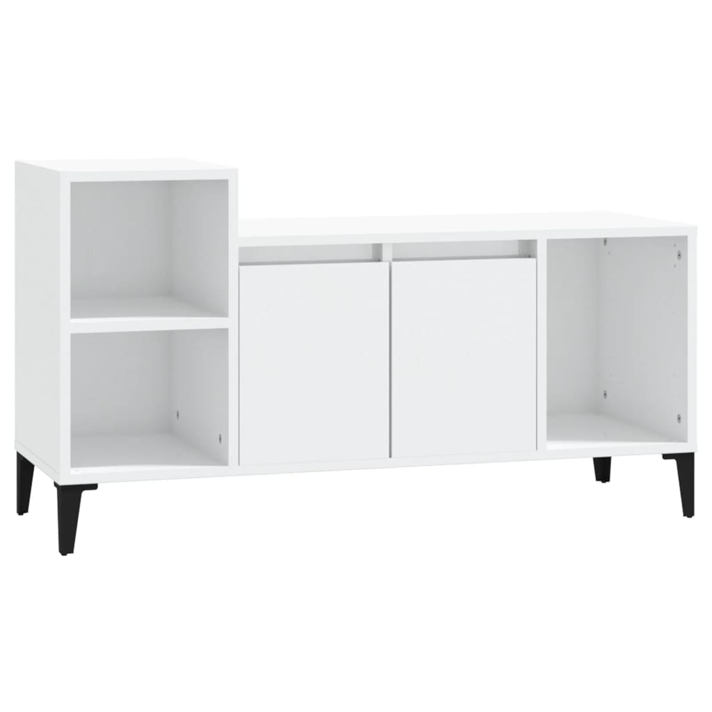 Meuble TV Blanc brillant 100x35x55 cm Bois d'ingénierie - XIOS