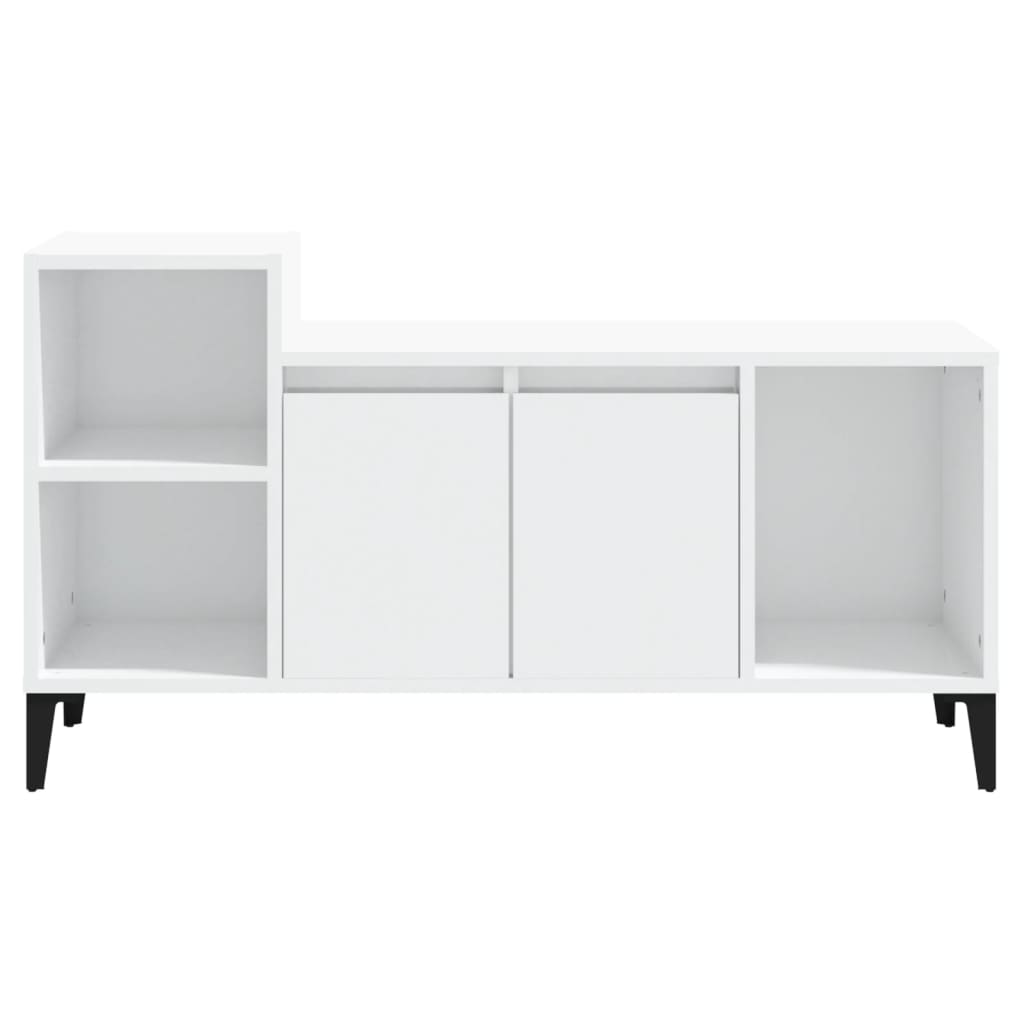 Meuble TV Blanc brillant 100x35x55 cm Bois d'ingénierie - XIOS