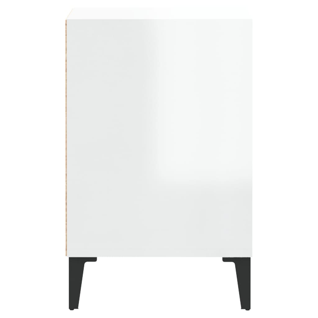 Meuble TV Blanc brillant 100x35x55 cm Bois d'ingénierie - XIOS