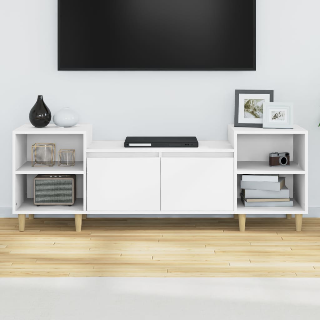 Meuble TV Blanc 160x35x55 cm Bois d'ingénierie - XIOS