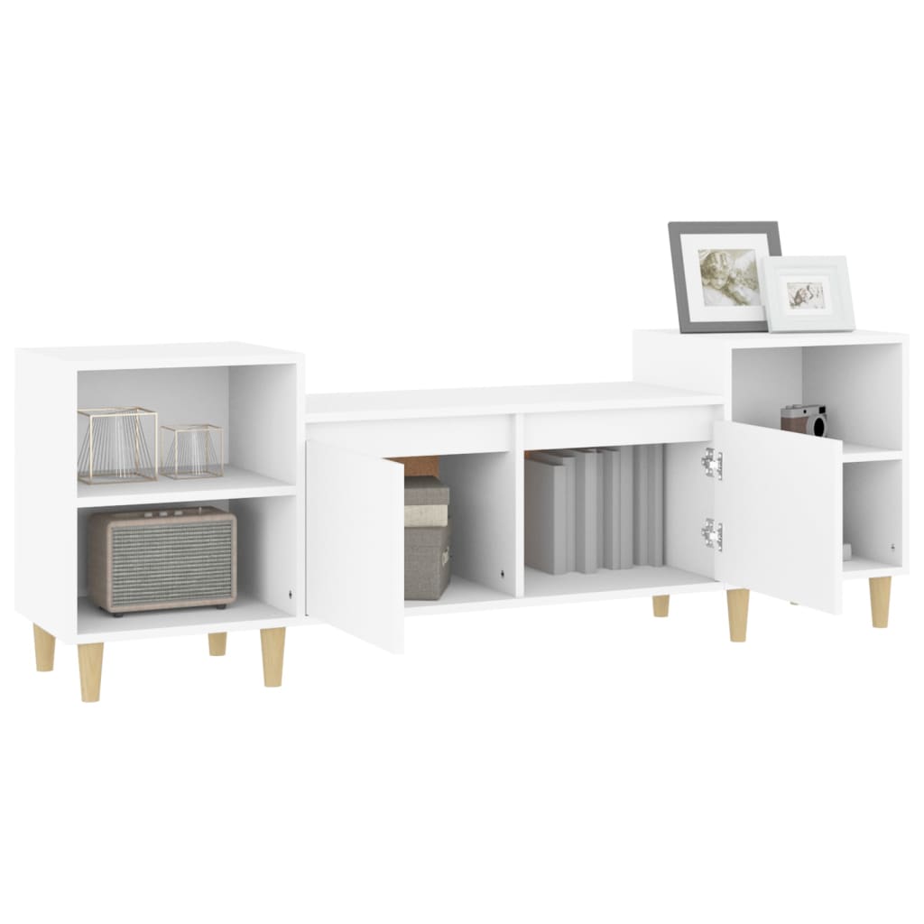 Meuble TV Blanc 160x35x55 cm Bois d'ingénierie - XIOS