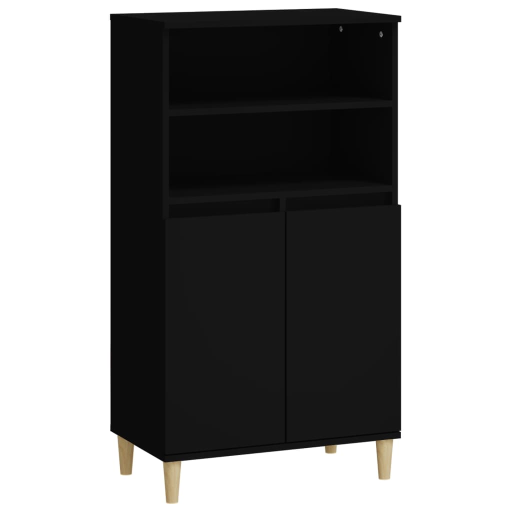 Buffet haut Noir 60x36x110 cm Bois d'ingénierie - XIOS