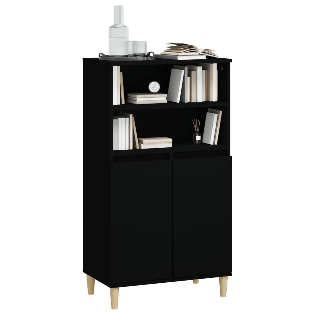 Buffet haut Noir 60x36x110 cm Bois d'ingénierie - XIOS