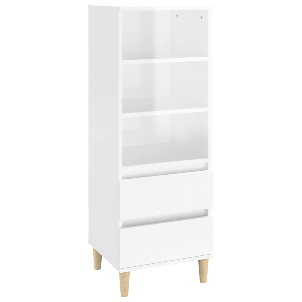 Buffet haut Blanc brillant 40x36x110 cm Bois d'ingénierie - XIOS