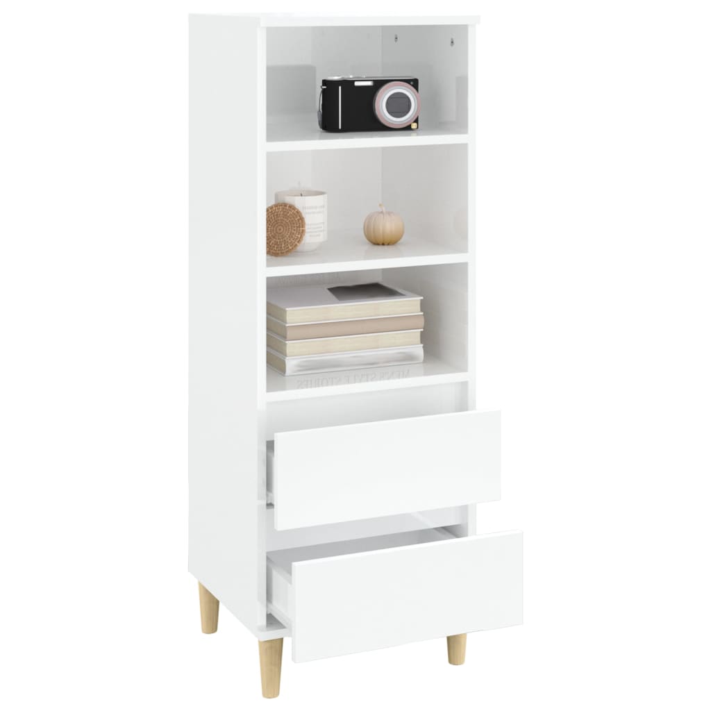 Buffet haut Blanc brillant 40x36x110 cm Bois d'ingénierie - XIOS