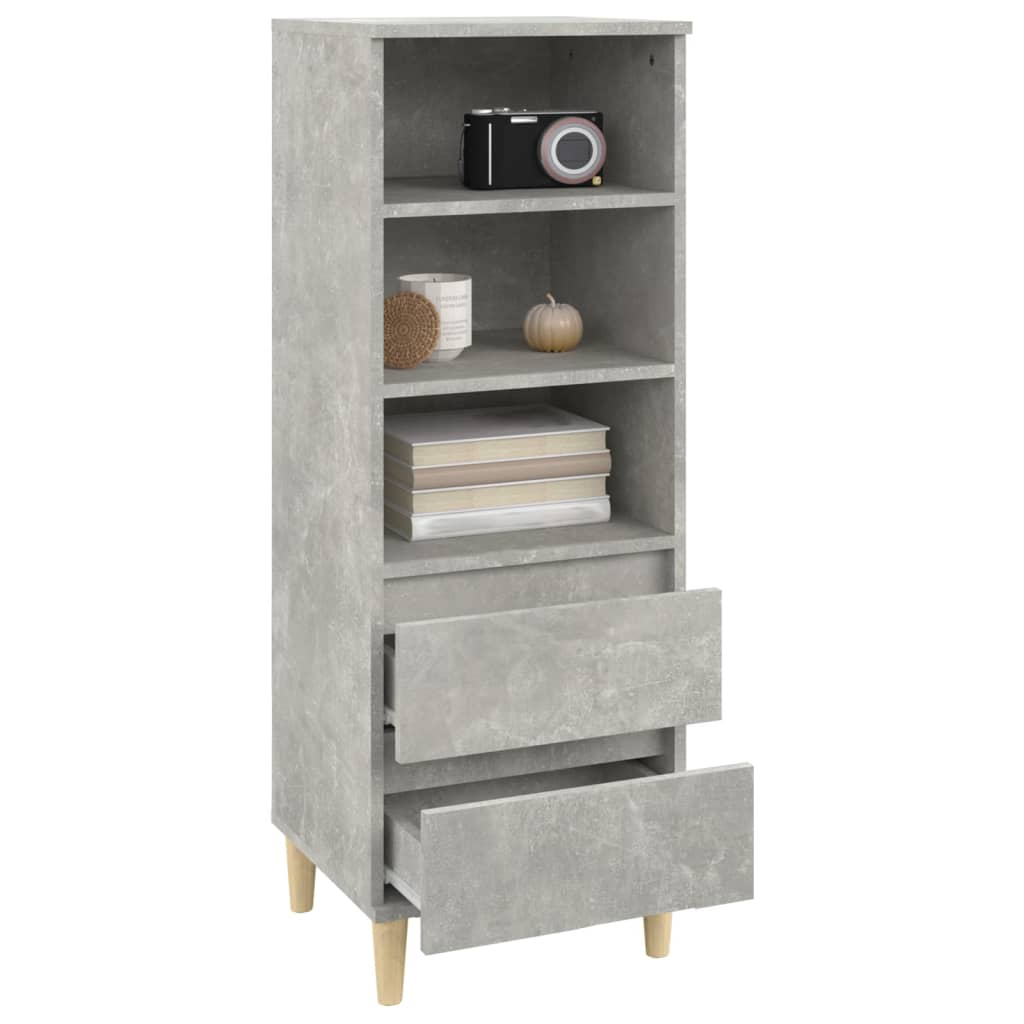 Buffet haut Gris béton 40x36x110 cm Bois d'ingénierie - XIOS