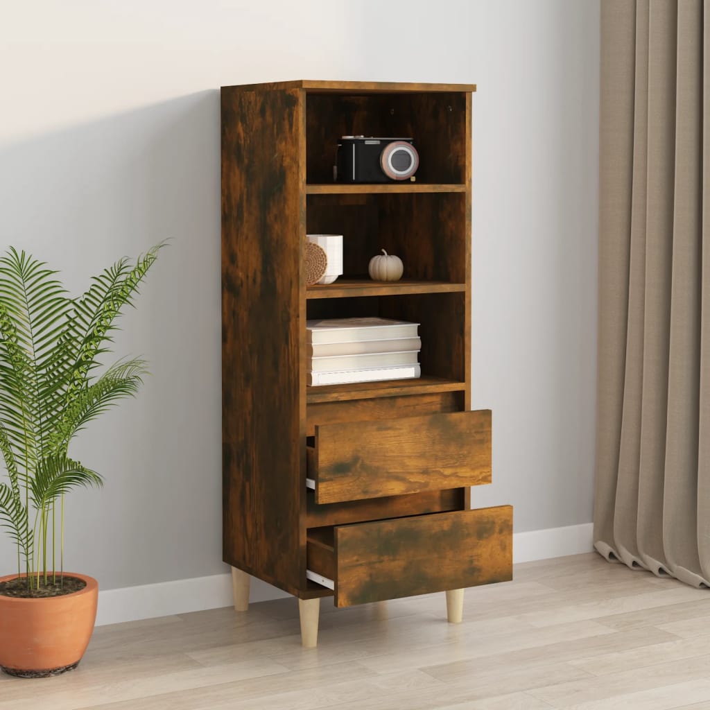 Buffet haut Chêne fumé 40x36x110 cm Bois d'ingénierie - XIOS