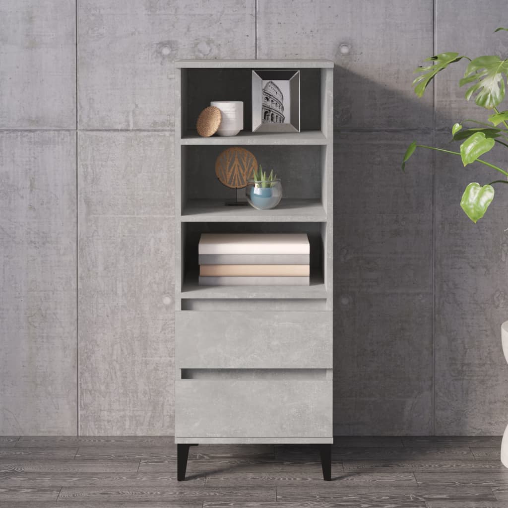 Buffet haut Gris béton 40x36x110 cm Bois d'ingénierie - XIOS