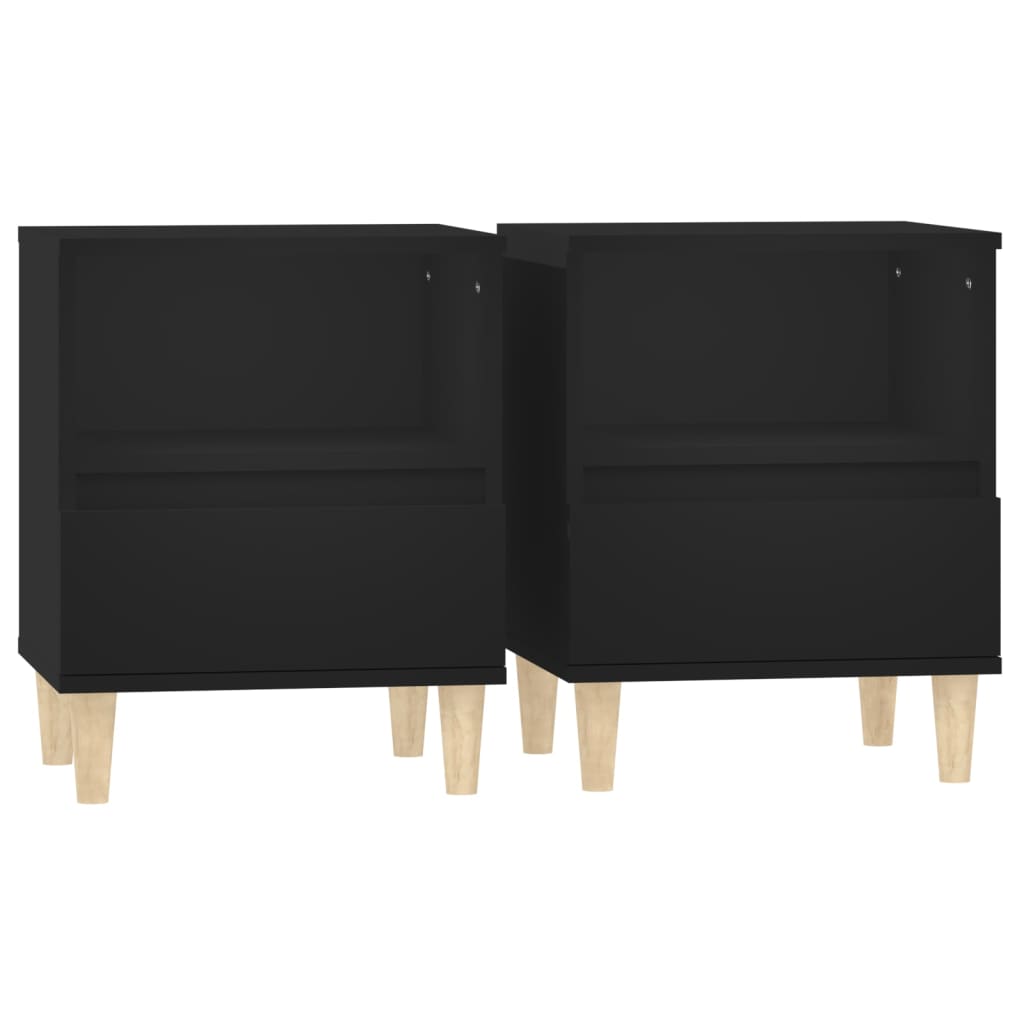 Tables de chevet 2 pcs Noir 40x35x50 cm - XIOS