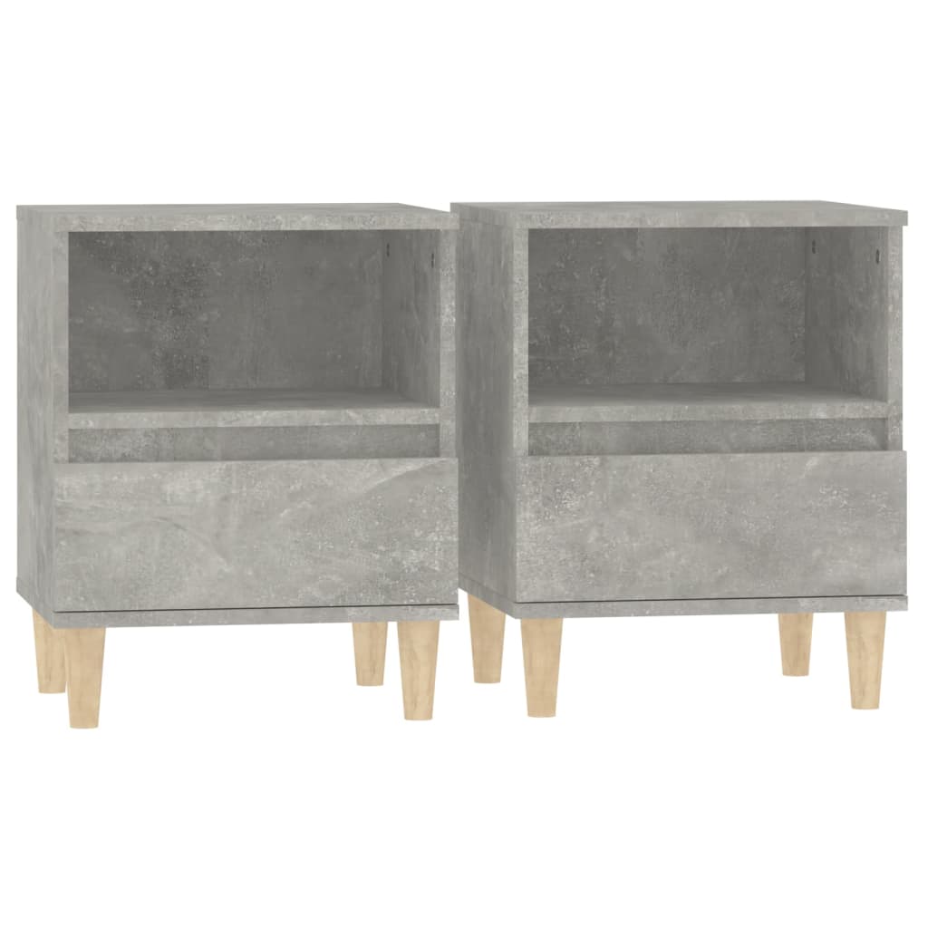 Tables de chevet 2 pcs Gris béton 40x35x50 cm - XIOS