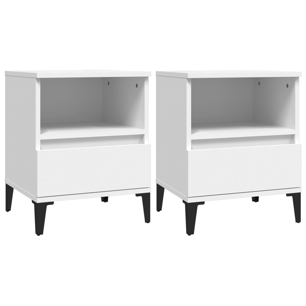 Tables de chevet 2 pcs Blanc 40x35x50 cm - XIOS