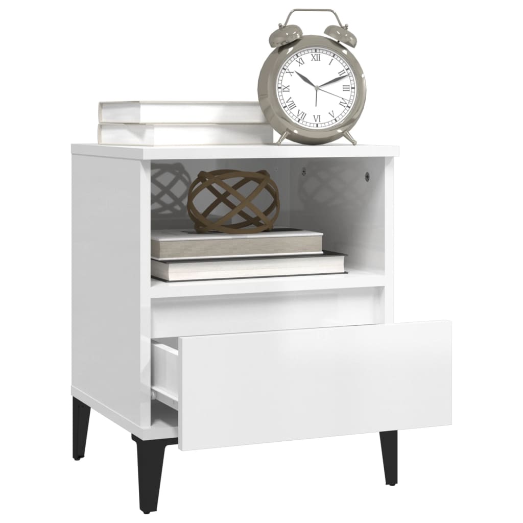 Tables de chevet 2 pcs Blanc brillant 40x35x50 cm - XIOS