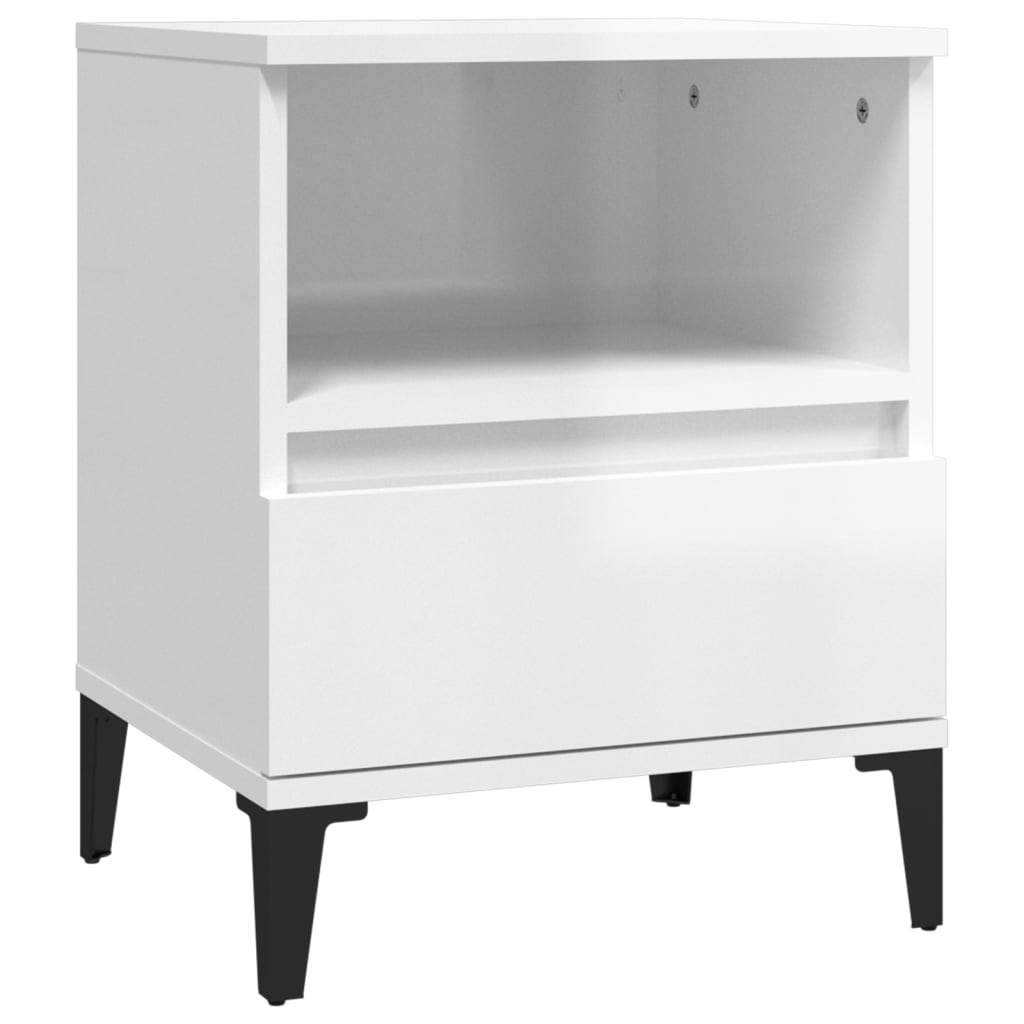 Tables de chevet 2 pcs Blanc brillant 40x35x50 cm - XIOS