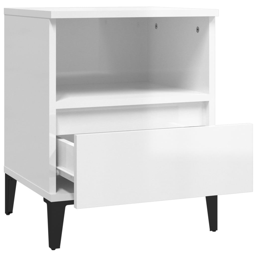 Tables de chevet 2 pcs Blanc brillant 40x35x50 cm - XIOS