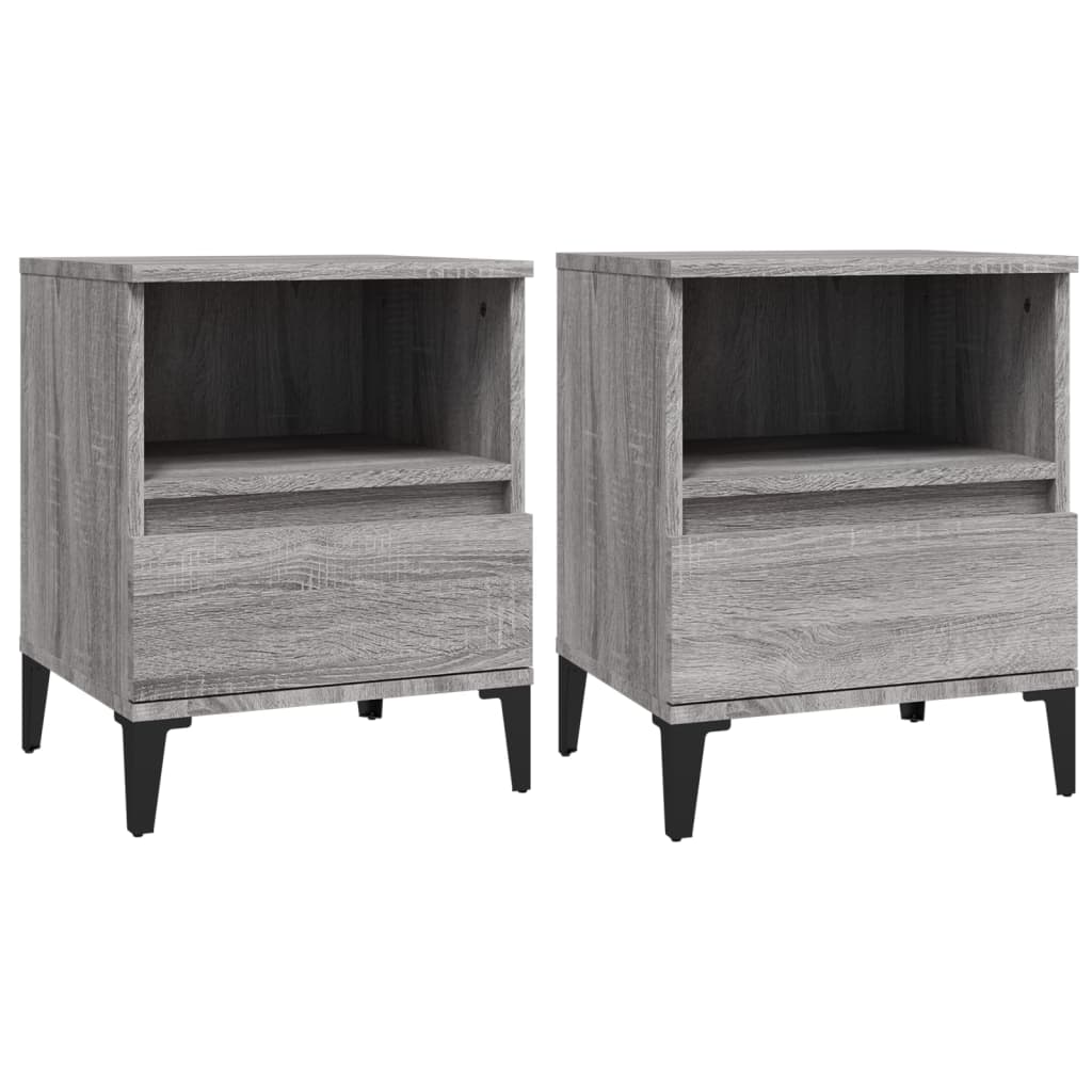 Tables de chevet 2 pcs Sonoma gris 40x35x50 cm - XIOS