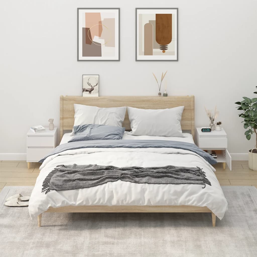 Tables de chevet 2 pcs Blanc 40x35x50 cm - XIOS