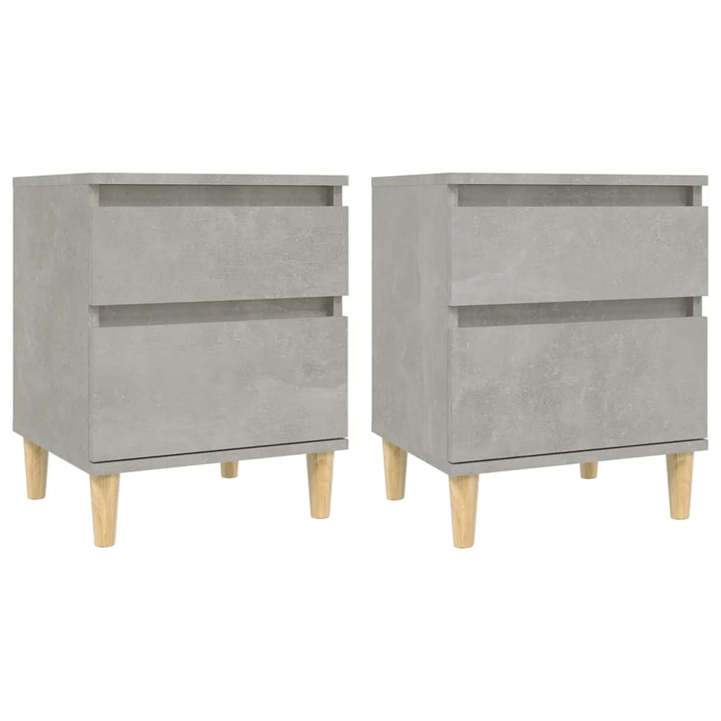 Tables de chevet 2 pcs Gris béton 40x35x50 cm - XIOS