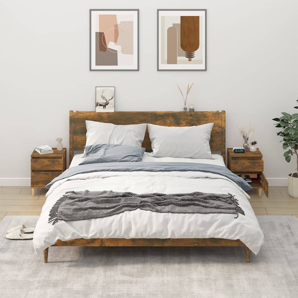 Tables de chevet 2 pcs Chêne fumé 40x35x50 cm - XIOS