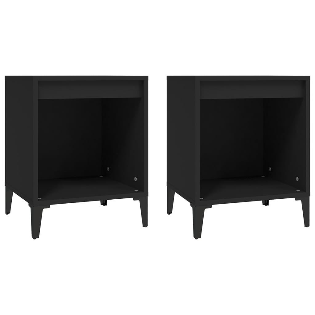 Tables de chevet 2 pcs Noir 40x35x50 cm - XIOS