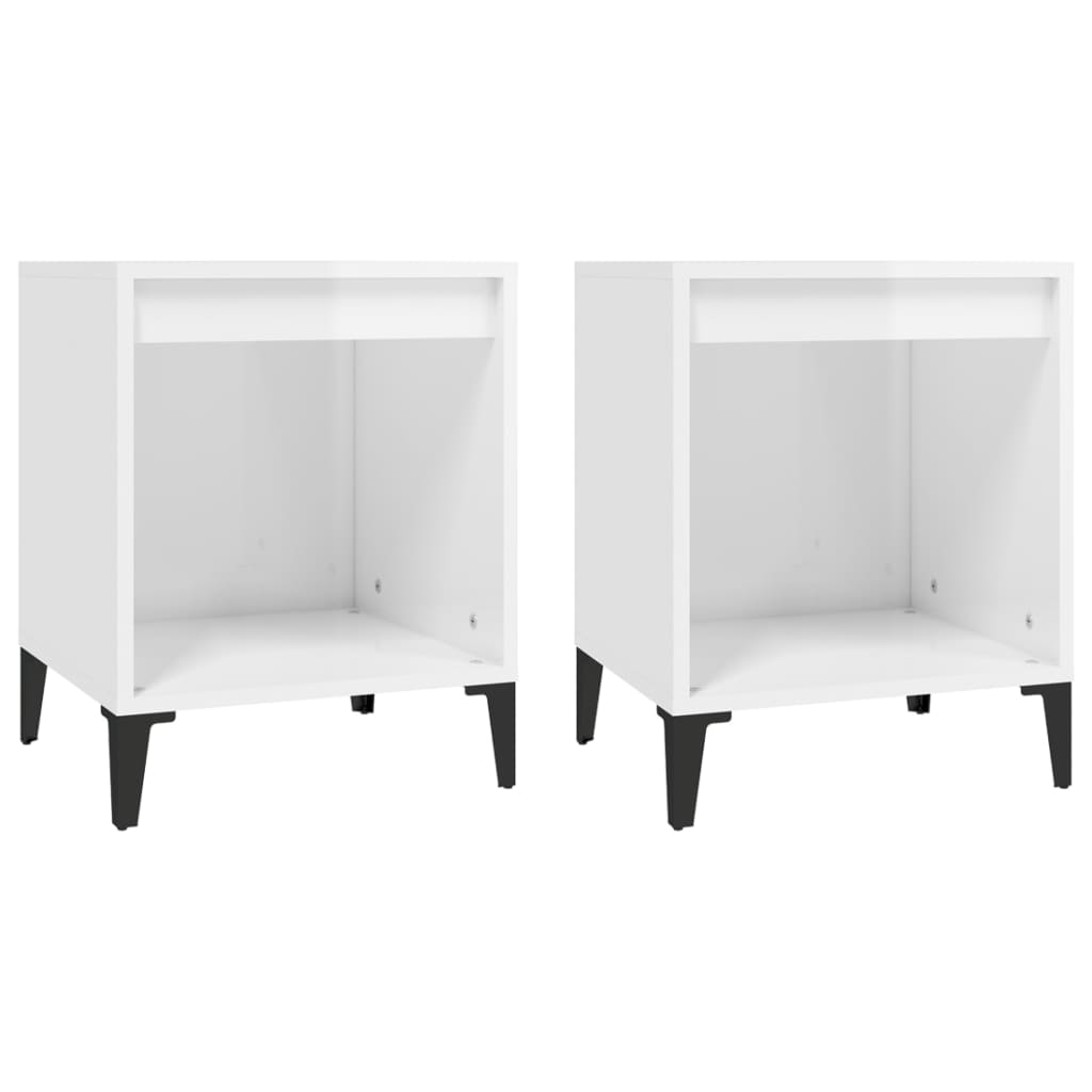 Tables de chevet 2 pcs Blanc brillant 40x35x50 cm - XIOS