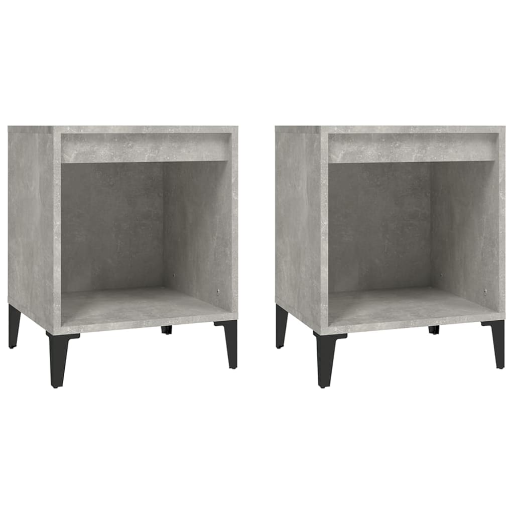 Tables de chevet 2 pcs Gris béton 40x35x50 cm - XIOS