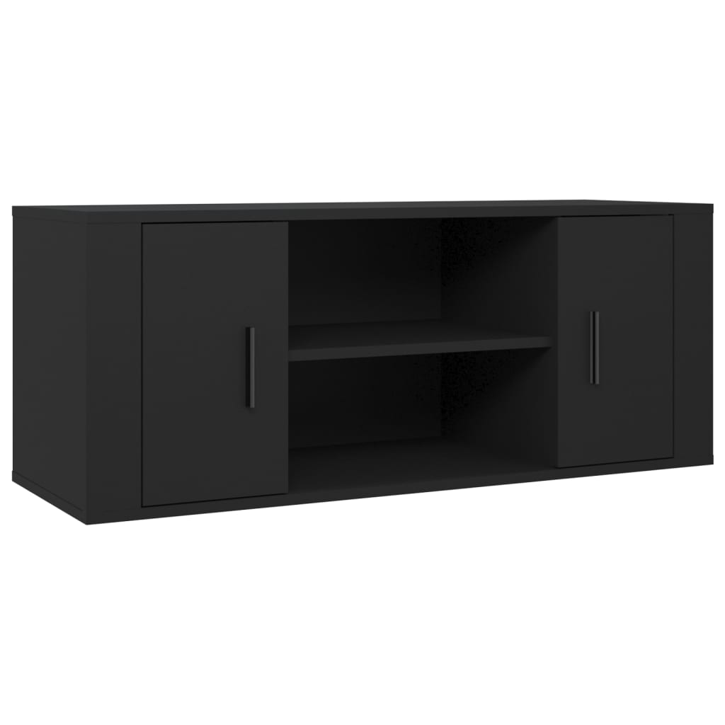 Meuble TV Noir 100x35x40 cm Bois d'ingénierie - XIOS