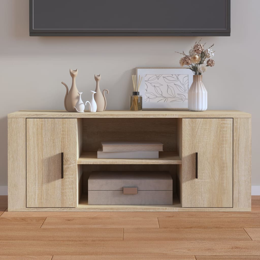 Meuble TV Chêne sonoma 100x35x40 cm Bois d'ingénierie - XIOS