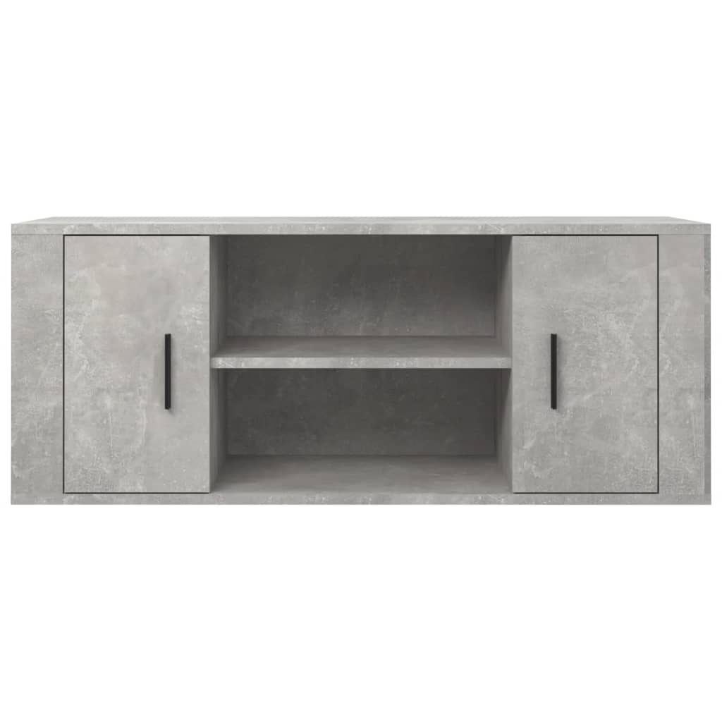 Meuble TV Gris béton 100x35x40 cm Bois d'ingénierie - XIOS