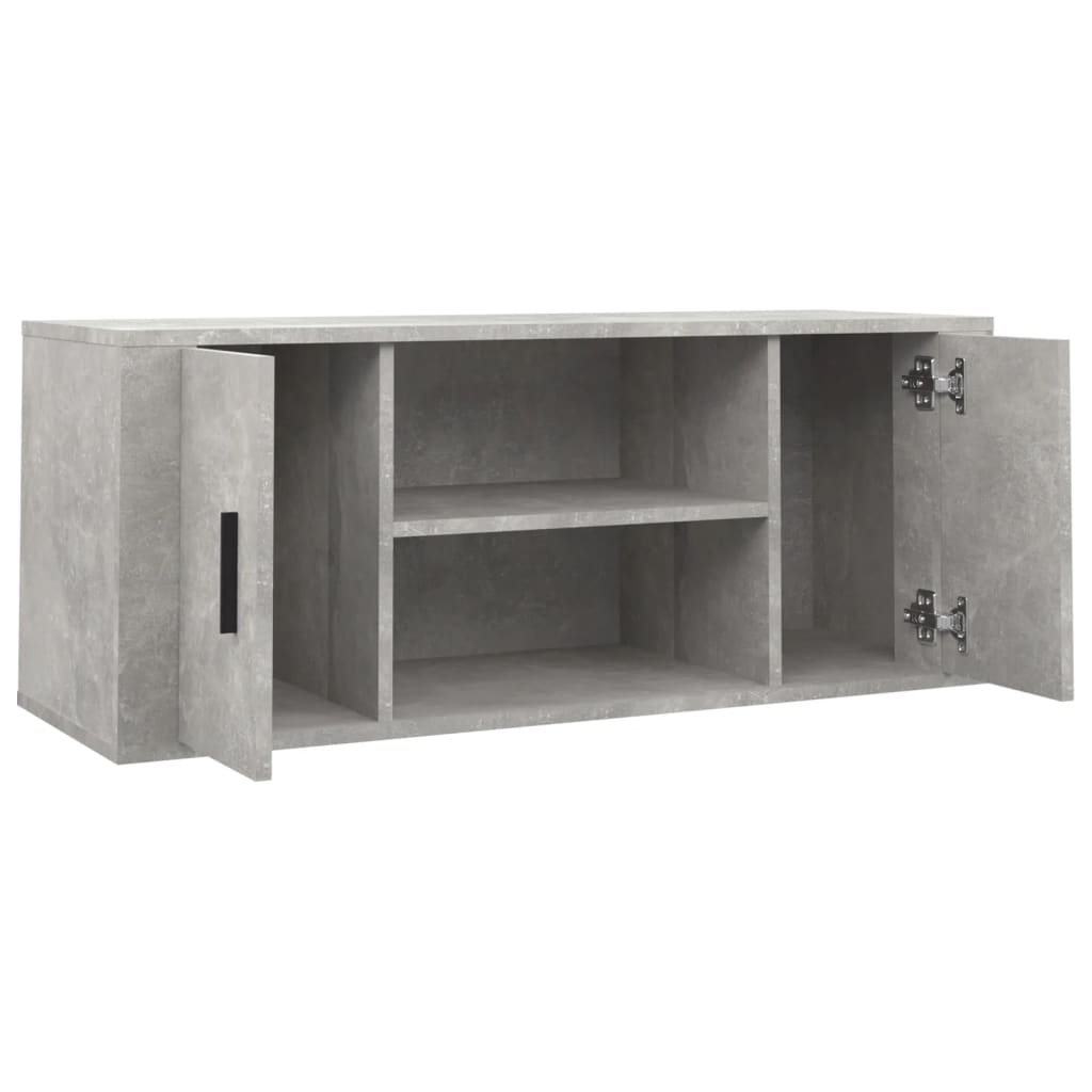Meuble TV Gris béton 100x35x40 cm Bois d'ingénierie - XIOS