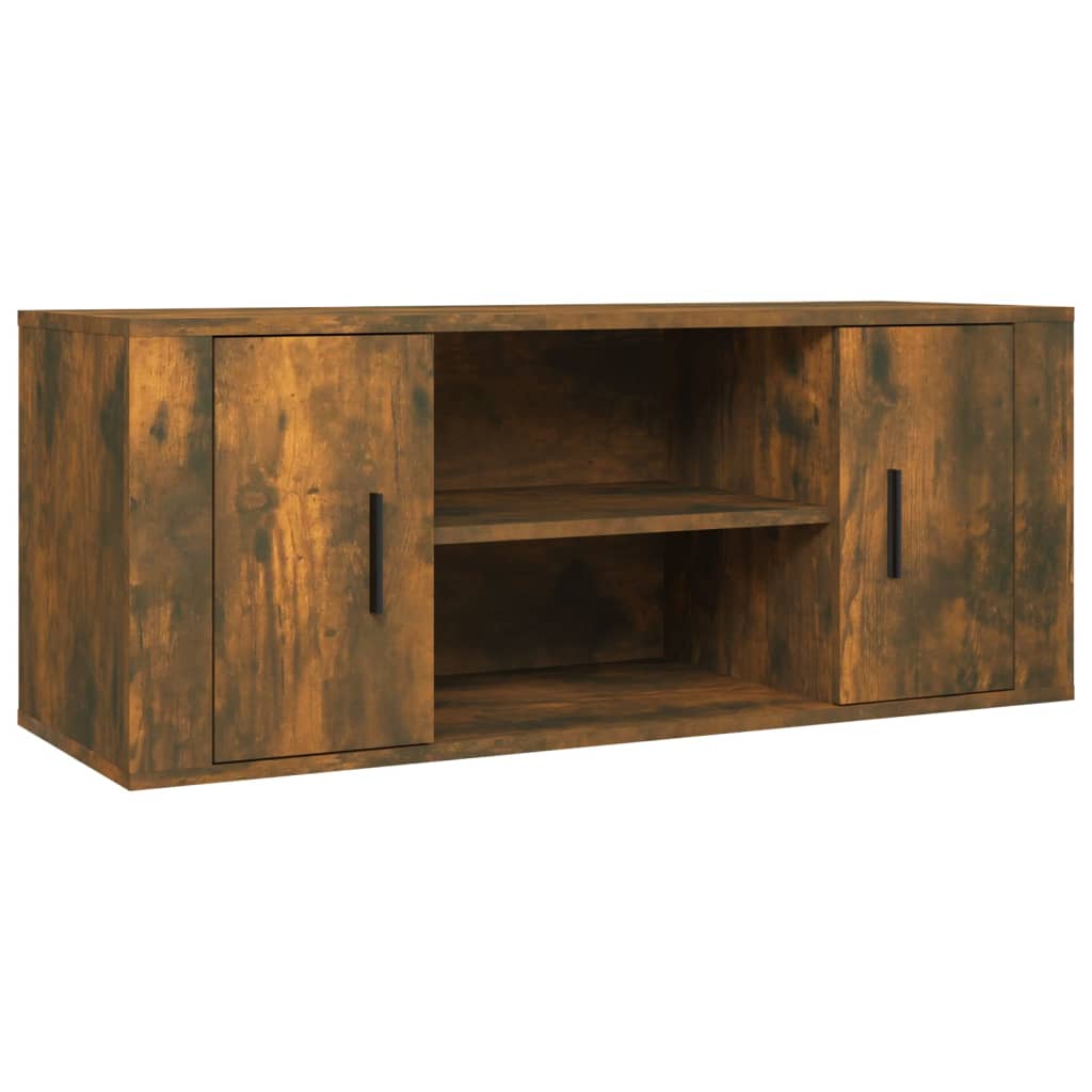 Meuble TV Chêne fumé 100x35x40 cm Bois d'ingénierie - XIOS