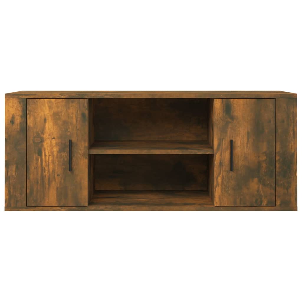 Meuble TV Chêne fumé 100x35x40 cm Bois d'ingénierie - XIOS