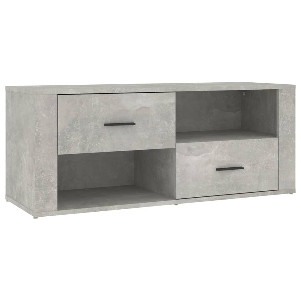 Meuble TV Gris béton 100x35x40 cm Bois d'ingénierie - XIOS