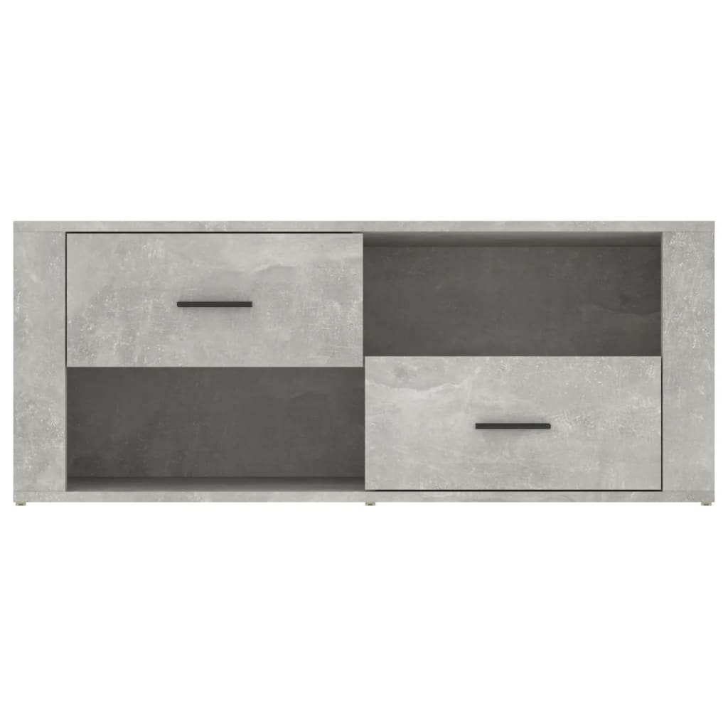 Meuble TV Gris béton 100x35x40 cm Bois d'ingénierie - XIOS