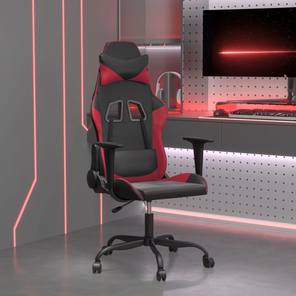 Chaise de jeu Noir et rouge bordeaux Similicuir - XIOS